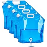 10L Faltbarer Wasserkanister mit hahn, 4 Stück Trinkwasserkanister...