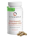 Zimt Kapseln – Ceylon Zimt Kapseln hochdosiert mit 1500 mg pro Tagesdosis...