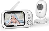 GHB Babyphone mit Kamera 3,5 Zoll Video babyphone mit VOX Modus Babyphone...