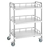 VEVOR Labor-Rollwagen, Rollwagen aus Edelstahl mit 3 Ablagen,...