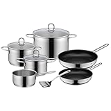 SILIT Diamant Topfset Induktion 7-teilig, Kochtopf Set mit Glasdeckel,...