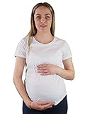 Damen Umstands-T-Shirt, 100% Baumwolle, weich, Rundhalsausschnitt,...