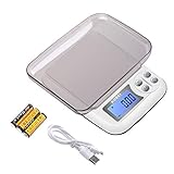 KUBEI Feinwaage 1kg/0.01g USB Aufladen Digitale Küchenwaage,Hochpräzise...