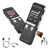 72GB Digitales Diktiergerät mit VOR-Funktion & KI-Rauschunterdrückung –...