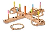 Eichhorn 100004405 - Outdoor Ringwurfspiel - 50x50cm mit 5 Wurfringen, 1...