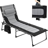 Clevich XXL Liegestuhl klappbar, 199×66 cm Übergroße Sonnenliege mit...