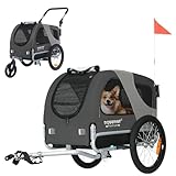 DOGGYHUT® Premium M Hundeanhänger 2-in-1 Hundebuggy & Jogger...