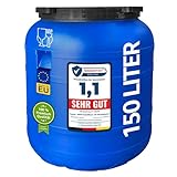 plasteo® 150 Liter Weithalsfass mit Schraubdeckel Futtertonne...