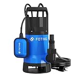 FOTING Schmutzwassertauchpumpe 1000W 24000 L/H mit Schwimmerschalter...