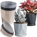 KAHEIGN 6Pcs Blumentopf mit Bewässerungssystem, 13cm Blumentöpfe...