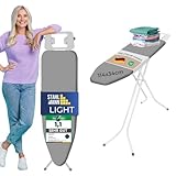 STAHLMANN ® Bügelbrett [114x34 Bügelfäche ] grau mit rutschfesten...