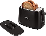 Jata TT631 Schwarzer Toaster mit Schutzkappe und zwei extra breiten...