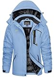 KEFITEVD Damen Skijacke Winddicht Atmungsaktiv Softshelljacke Winter Warm...