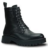 Cultz Essential 8 Eyelet Stiefeletten mit Reißverschluss Combat Boots...