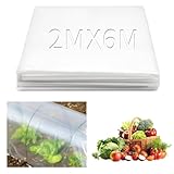 Ziamzra Gewächshausfolie Polyethylenfolie 2 x 6m Transparent Gewächshaus...