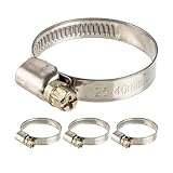 Schlauchschellen mit Schneckenantrieb, 4 Stück, Spannbereich Ø 25-40 mm,...