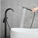 Freistehende 2-in-1 Badewannenarmatur mit Doppelauslauf – Herausziehbar,...