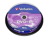 Verbatim DVD+R 16x Matt Silver 4.7GB, 10er Pack Spindel, DVD Rohlinge,...
