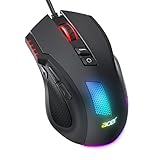 acer Gaming Maus mit Kabel 12800 DPI, Wired Computer Mouse Gaming mit...