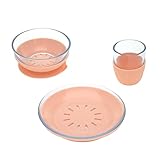 LÄSSIG Kindergeschirr Set Glas (Becher Schüssel Teller) robust mit...