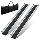 Sonnewelt 2 x 87-152 cm Rollstuhlrampe, Aluminium Auffahrrampe bis 300 kg,...