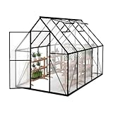 FIVMEN Gewächshaus Aluminium Gartengewächshäuser mit 6 cm Fundament und...