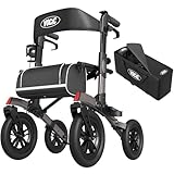 VOCIC Rollator Faltbar und Leicht mit Sitz,Outdoor Rollator mit...