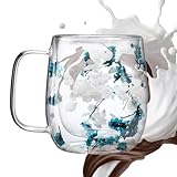 Générique Doppelwandige Glastassen, Blumenteetasse, doppelwandige Tasse...