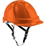 HÖGERT TECHNIK - Schutzhelm PLONER orange, Bauhelm aus ABS, EN 397,...