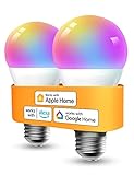Refoss Smart WLAN Glühbirne E27 unterstützt HomeKit, Intelligente Alexa...