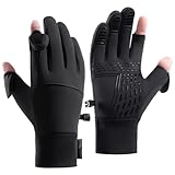 SUWIWKKOA Wind- und wasserdichte warme Handschuhe mit fingerkappe -...