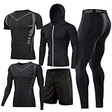 BOOMCOOL 5pcs Trainingsanzug Herren Activewear Laufshirt Schwitzanzug...
