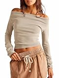 Imily Bela Langarmshirt Damen Longshirt Schulterfrei Tshirt Crop Tops Sexy...