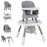 LIFEZEAL Hochstuhl Baby, Babyhochstuhl mit Sicherheitsgurt & Tablett,...