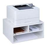 Relaxdays Druckerständer Schreibtisch, 3 Fächer, Regal für Drucker,...