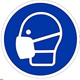 Aufkleber 'Maske benutzen' selbstklebende Folie, Gebotszeichen M016,...