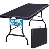 Casaria® Gartentisch klappbar Polyrattan Campingtisch 180x75cm Wetterfest...