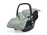 Jollein Fußsack Basic Knit Forest Green - Für Babyschale Kinderautositz...