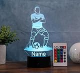 Optechvisual Personalisierte Fußball Lampe – LED Nachtlicht mit Name &...