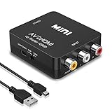 Amtake RCA auf HDMI Konverter, 1080P RCA Composite CVBS AV zu HDMI Video...