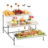 Lifewit Etagere 3 Etagen mit 30 x 17 cm Kunststoff Servierplatte,...
