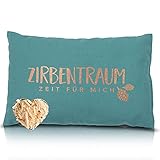 Herbalind Zirbenkissen Zirbentraum in Petrol/Roségold 30x20 mit...