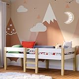 Bellabino Aspy Kinderbett 90x200 cm – Hochbett mit Rausfallschutz &...
