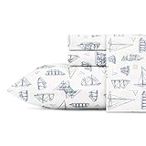 Nautica - Perkal-Kollektion – Bettwäsche-Set – 100% Baumwolle, knackig...