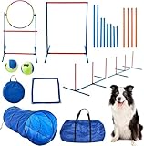 WUDLEP Hund Agility Trainingsgeräte Set, Hinderniskurse Training Starter...