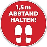 Fußbodenaufkleber 1,5 m Abstand halten | 30 cm Aufkleber rund |...