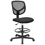 SONGMICS Hocker mit runder Fußstütze, höhenverstellbar, ergonomischer...