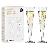 Ritzenhoff 6031004 Champagnerglas 200 ml – Serie Goldnacht Duett F23 –...