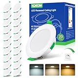 HOMEOW 20er Set Einbaustrahler 230V Dimmbar, LED Spots 5W 400LM Warmweiß...