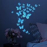 ALEGRE® 25 Stück Wandtattoo Schmetterlinge Leuchtend, Wandtattoo...